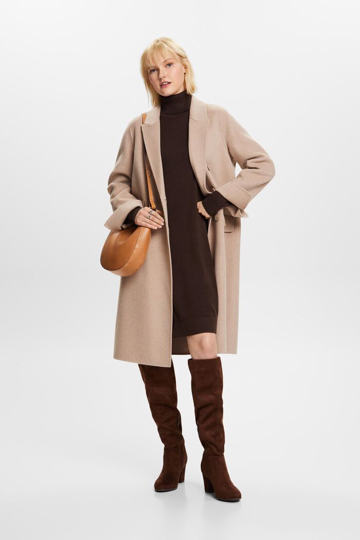 Strick-Minikleid mit Rollkragen