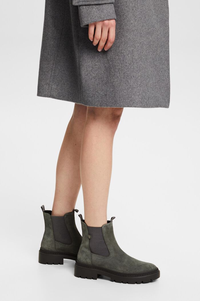 Boots aus echtem Veloursleder