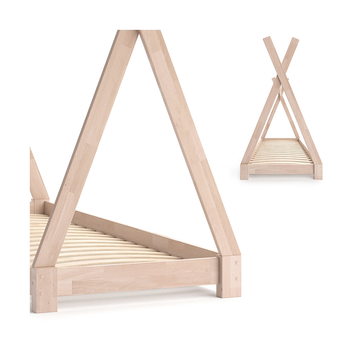 Kinderbett TIPI 80 x 160 cm Natur