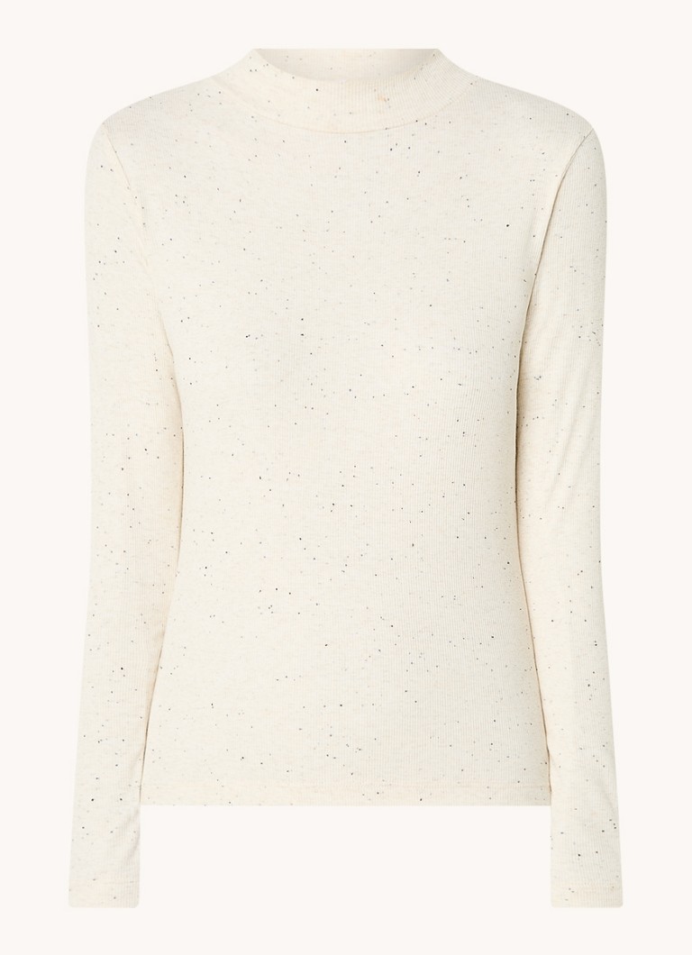 Top OPUS Suhanna din tricot fin cu imprimeu mixt