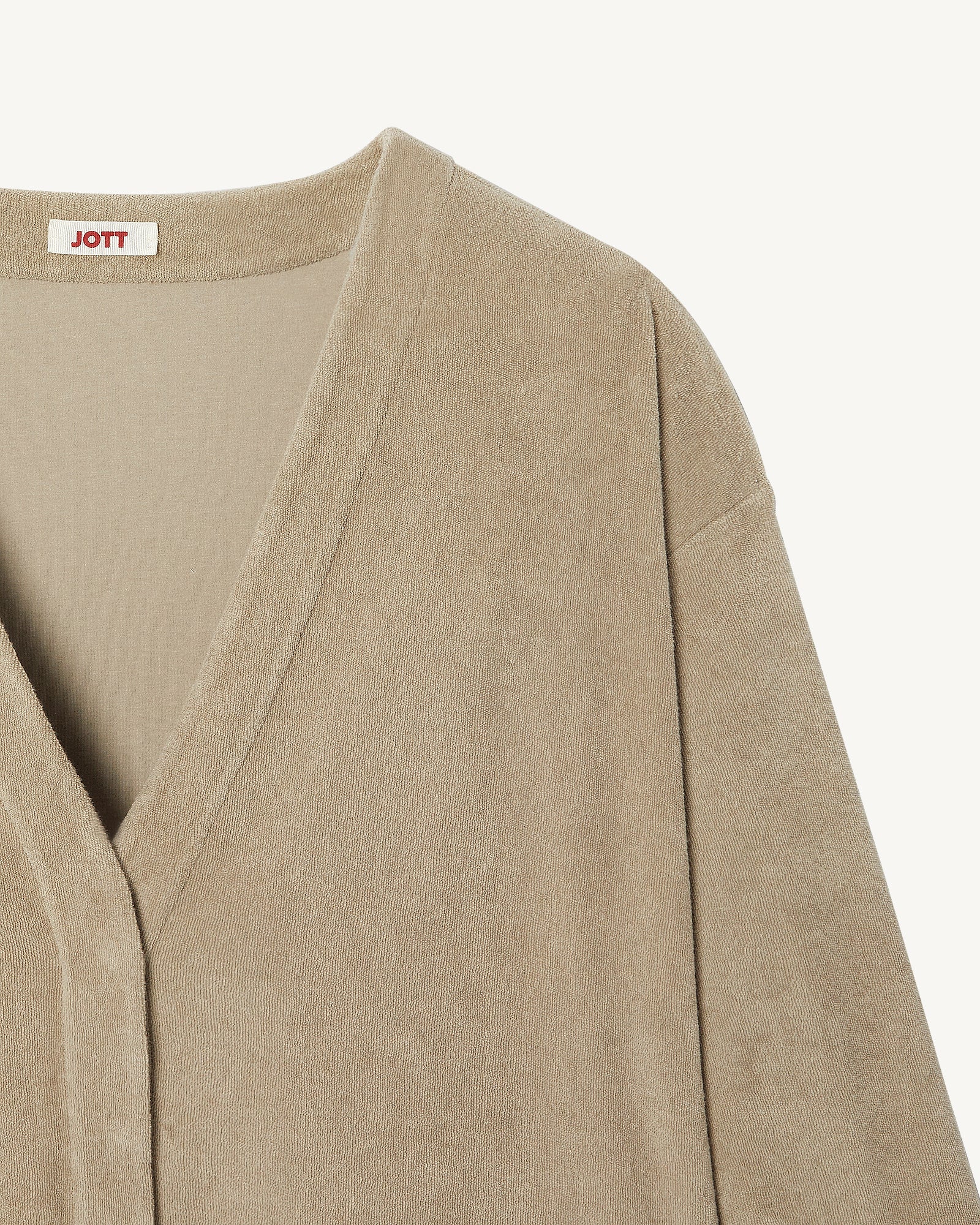Cardigan éponge à manches longues Beige Pamplona