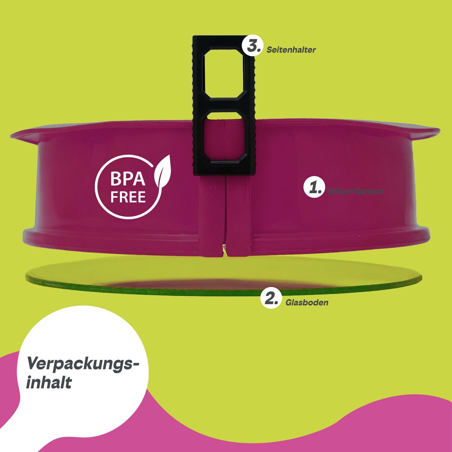 Goods+Gadgets Backform Silikon Springform, Antihaftbeschichtete Kuchen-Form & Glasboden