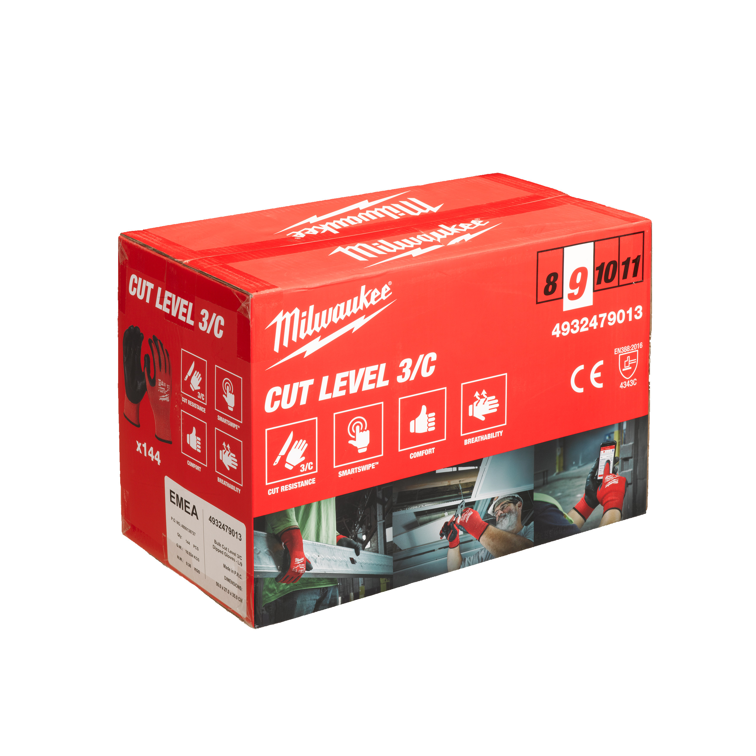 Milwaukee Accessories 4932479013 Rukavice Bulk C-Gloves - 9/L 144 párů