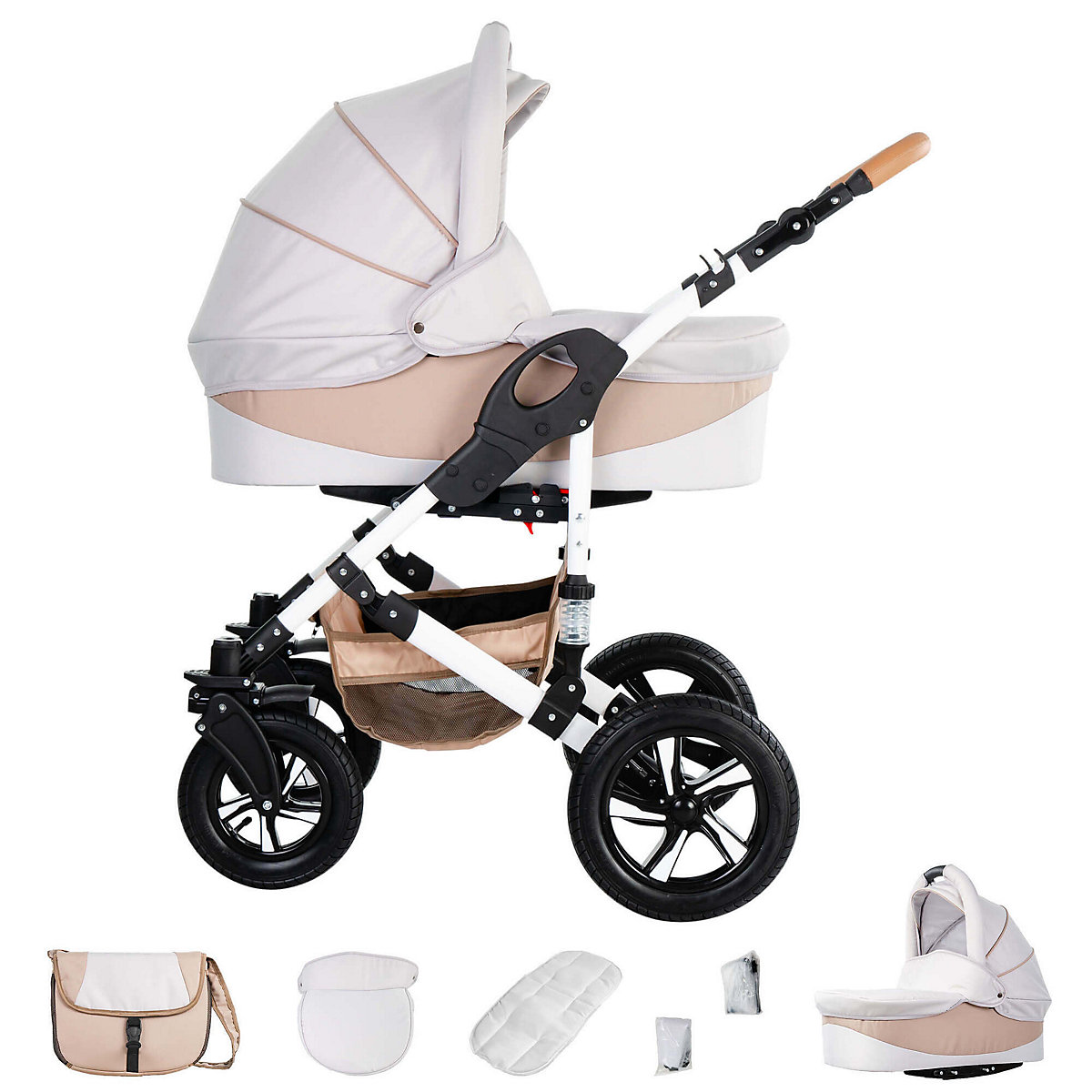 Hamburg | 3 in 1 Kombi Kinderwagen Komplettset | Hartgummireifen Kombikinderwagen