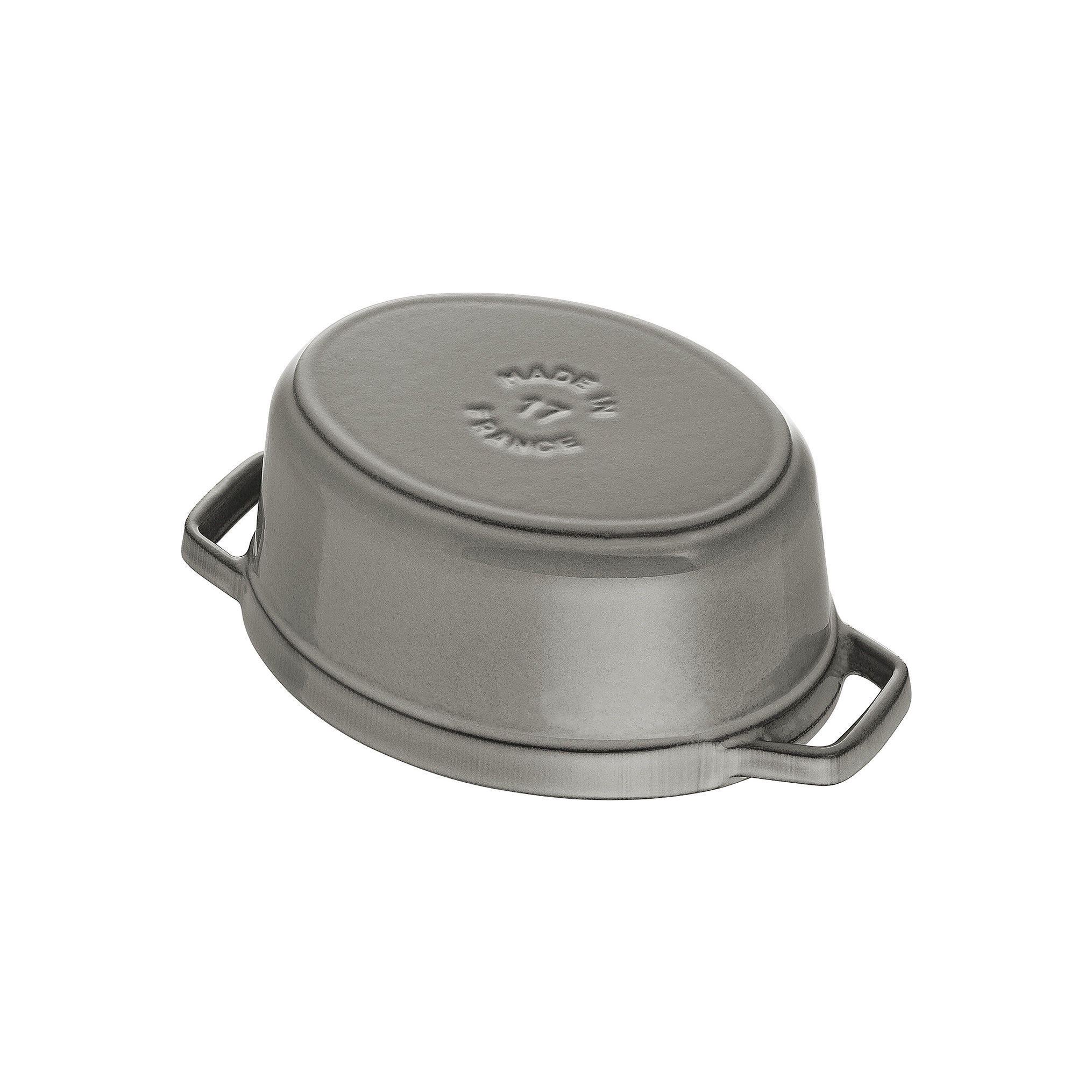 Cocotte Schweinedeckel 17 cm, oval, Graphit-Grau, Gusseisen