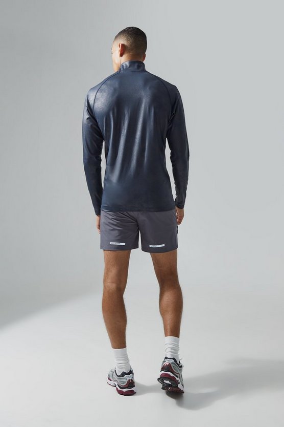 Man Active Slim-Fit Oberteil mit Print und Reißverschluss