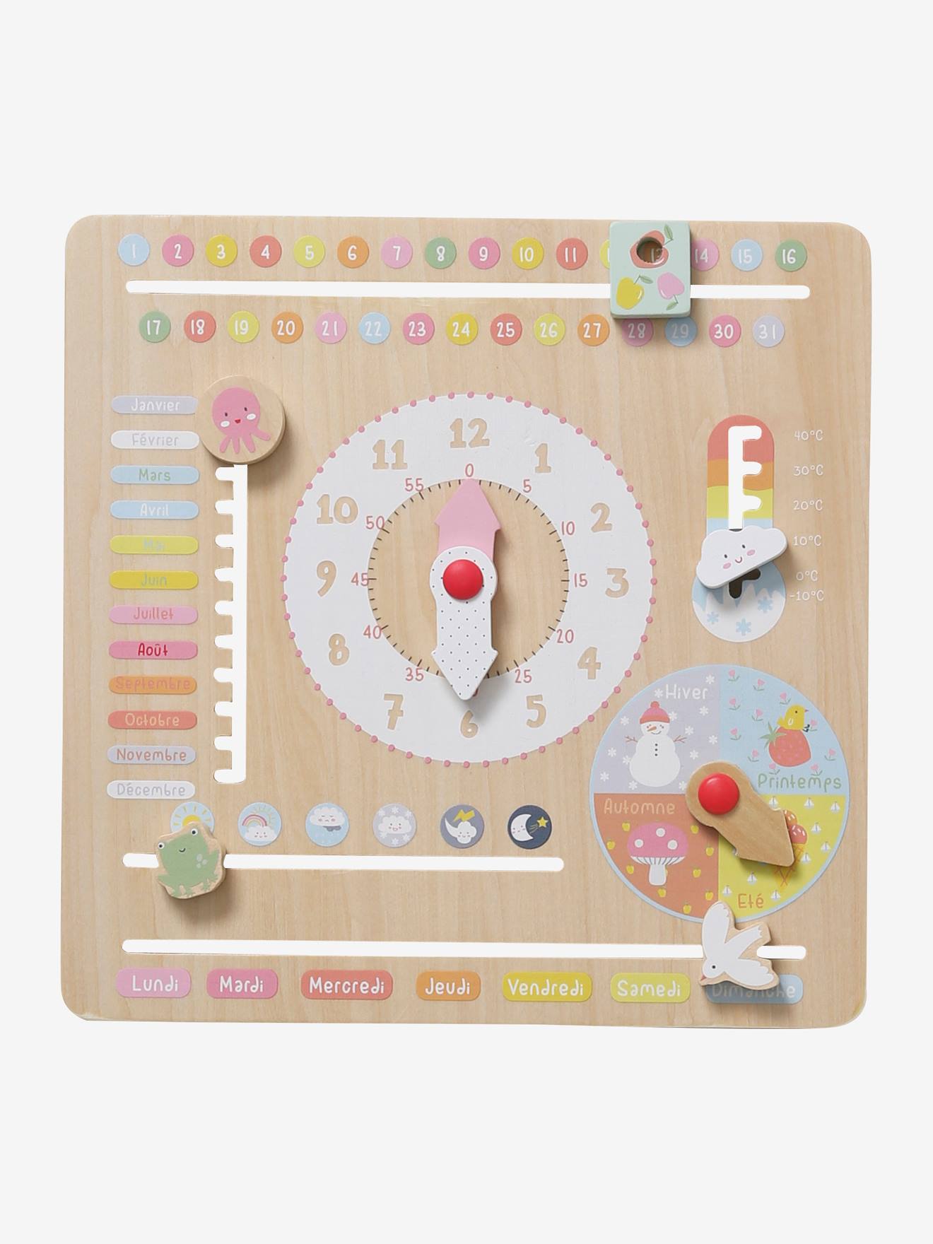 Vertbaudet Kinder Spieluhr mit Kalender, Holz FSC - mehrfarbig