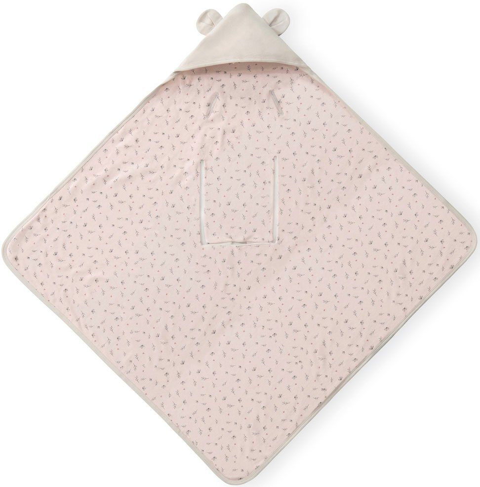 Babydecke Baby Einschlagdecke, Snuggle N Dream beige bloom, Hauck, mit Kapuze