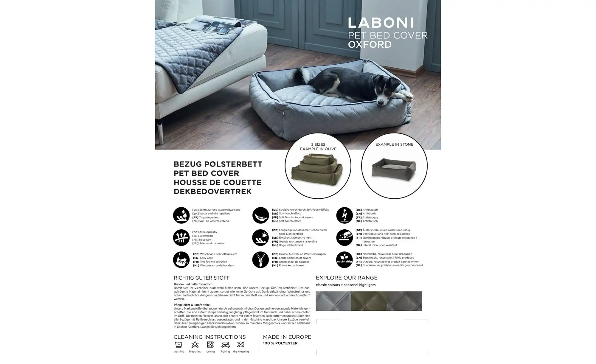 LABONI Hundebett Samt Classic