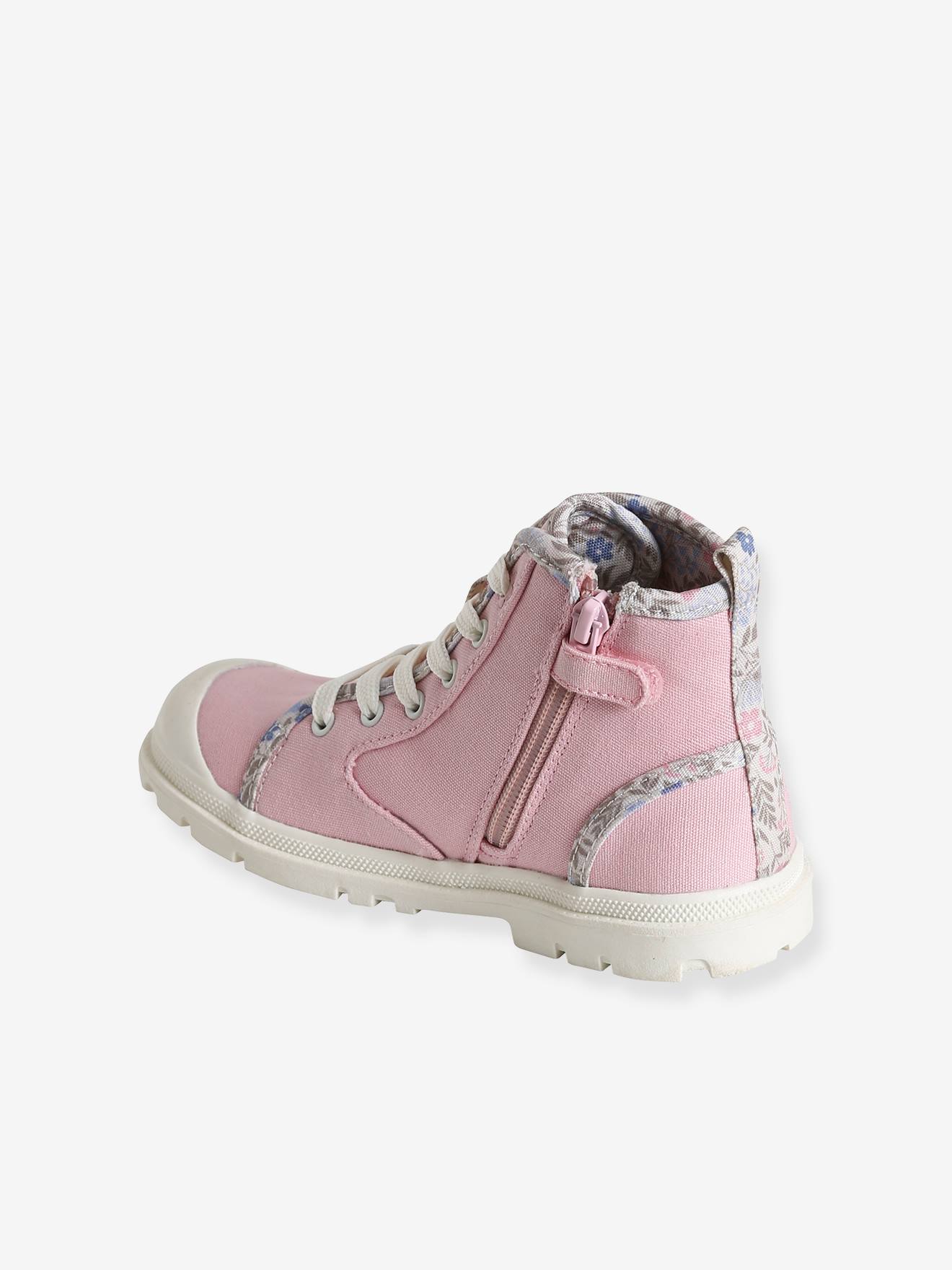 Vertbaudet Kinder High-Sneakers mit Reißverschluss - rosa