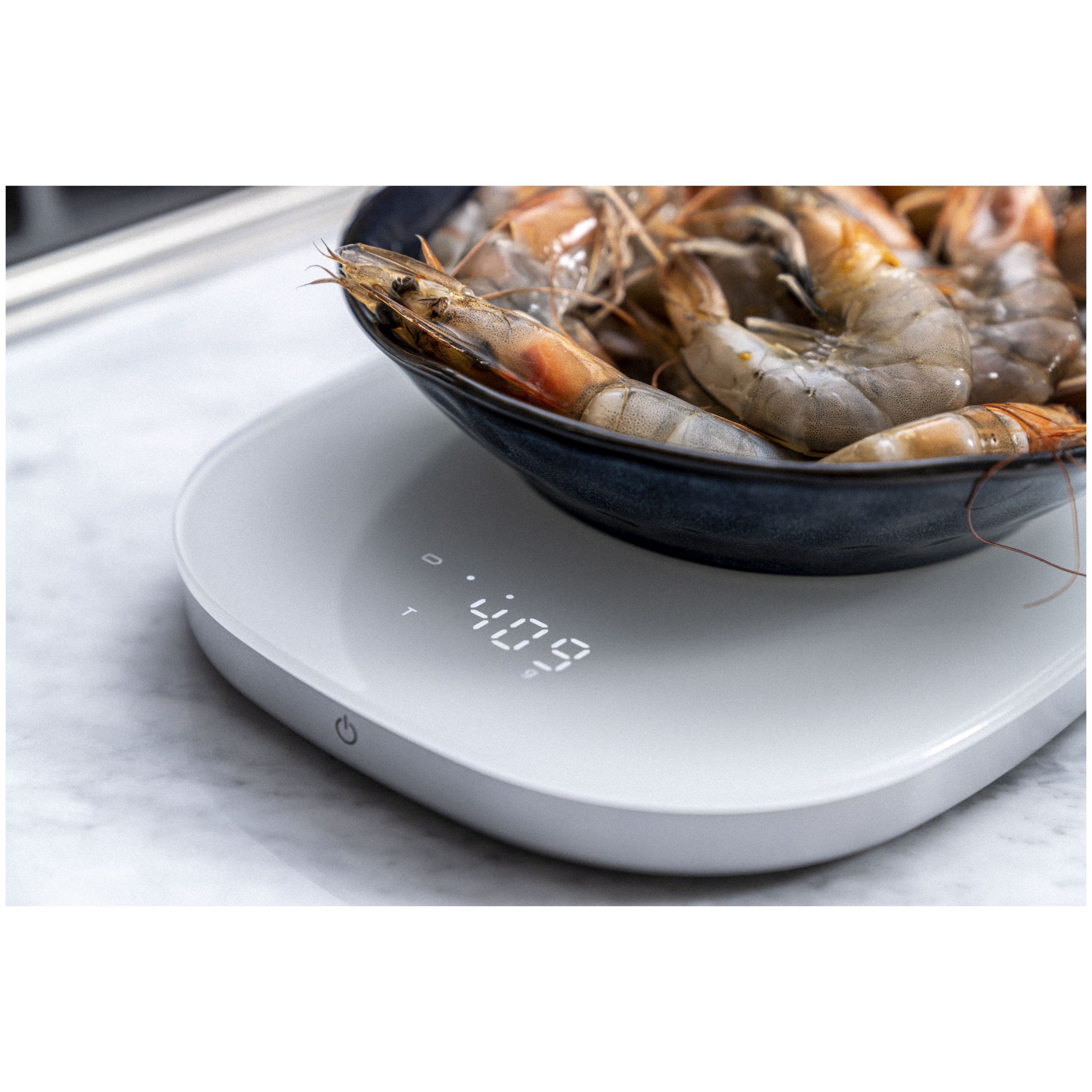 Digitale Küchenwaage mit induktiver Ladefunktion, Silber