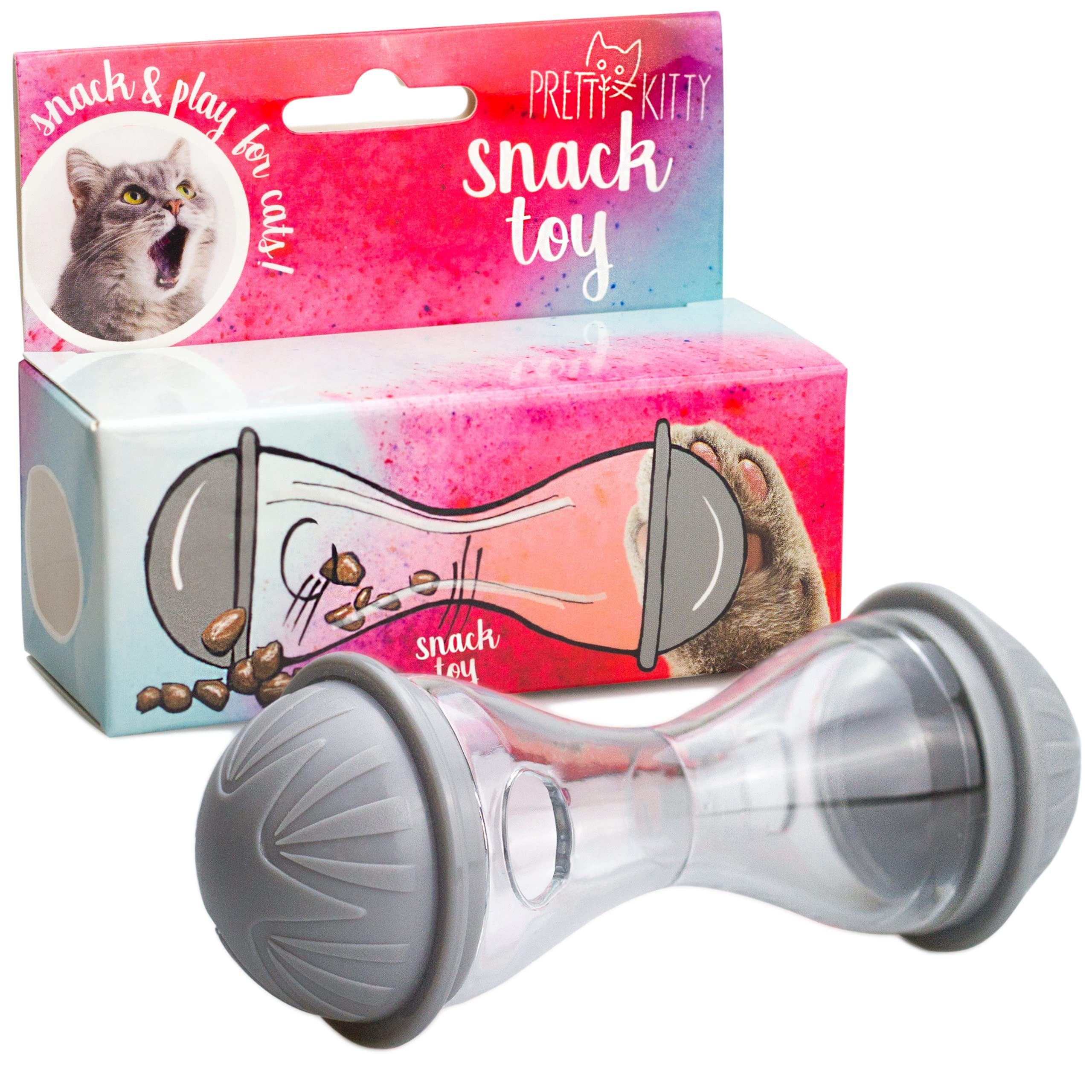 Pretty Kitty Katzen-Futterspender Katzenfutter Spielzeug: Premium Snack Spender & Futterball, Kunststoff