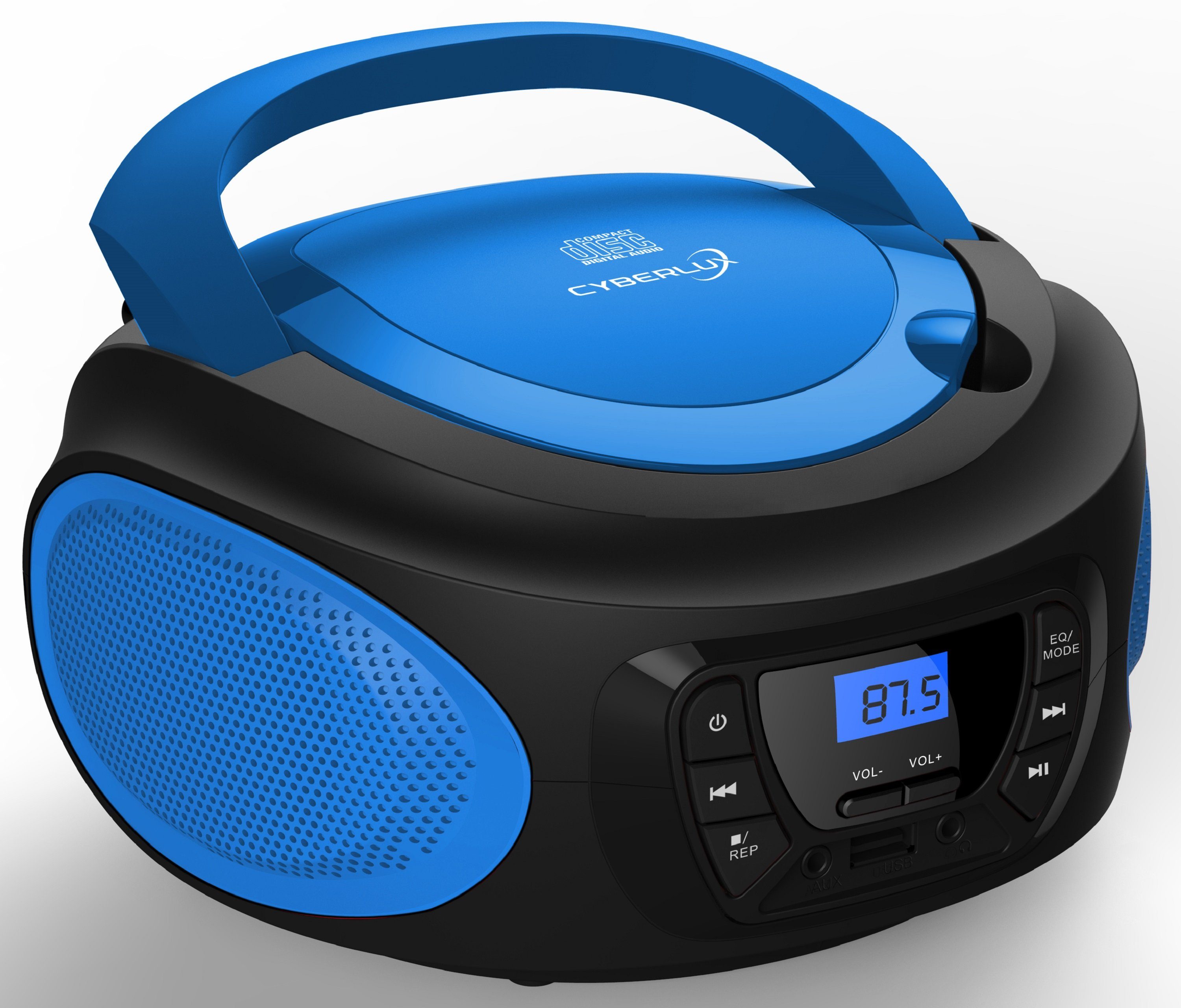 Cyberlux CL-610 tragbarer CD-Player (CD, Kinder CD Player tragbar, Boombox, Musikbox, FM Radio mit MP3 USB)