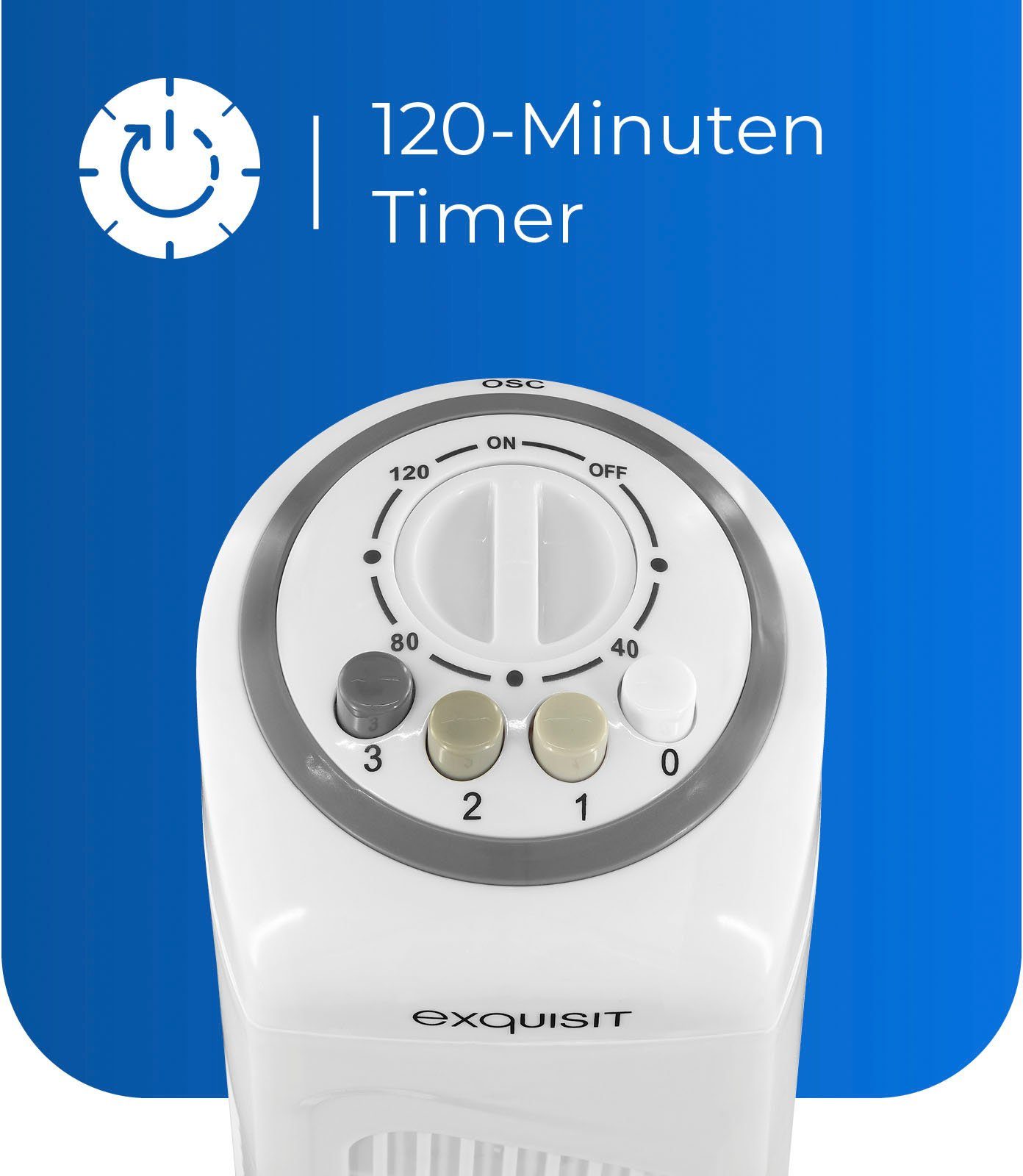 exquisit Standventilator VS 34570 we, inkl. Oszillation & 45 W Leistung, weiß