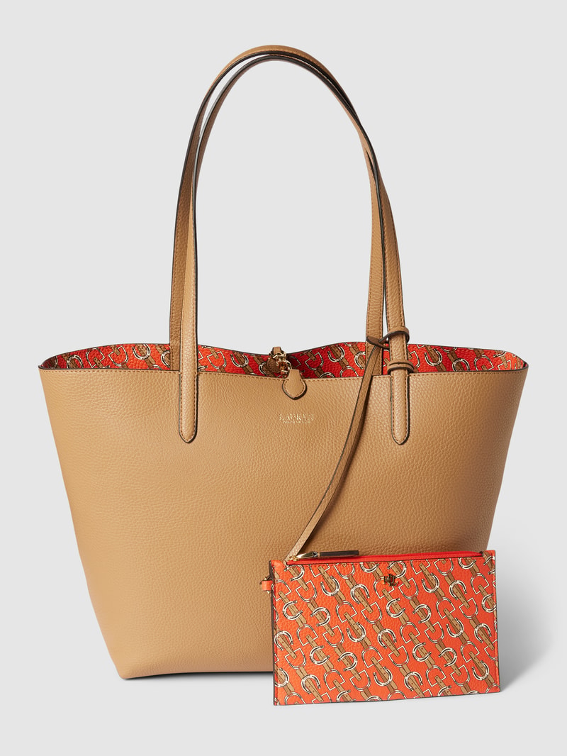 Shopper mit Label-Details in taupe