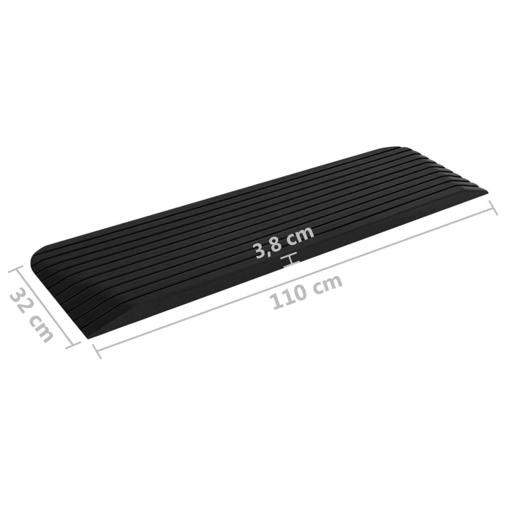 vidaXL Parkschwelle Schwellenrampen 2 Stk 110x32x3,8 cm Gummi