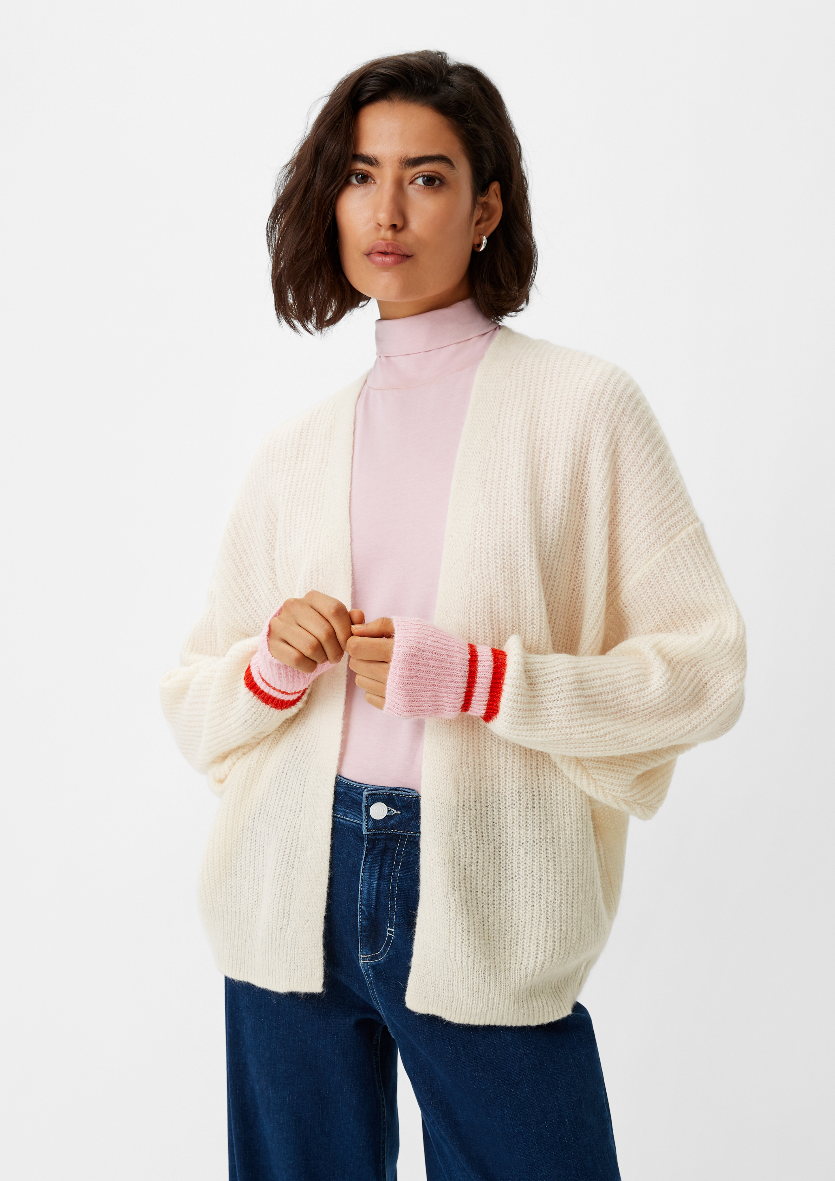 Strickjacke aus Alpakamix - helles beige