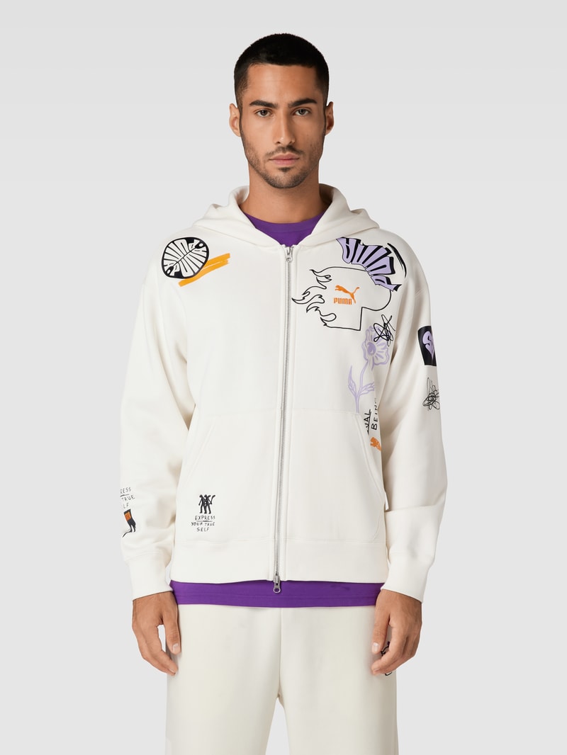 Sweatjacke mit Label-Print - PUMA X P&C* in offwhite