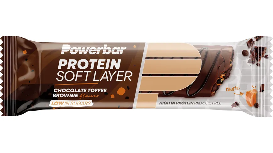 POWERBAR® PROTEIN SOFT LAYER - Softe Proteinschicht und zarte Toffeegeschmack-Schicht - Chocolate Toffee Brownie Geschmack 40 g