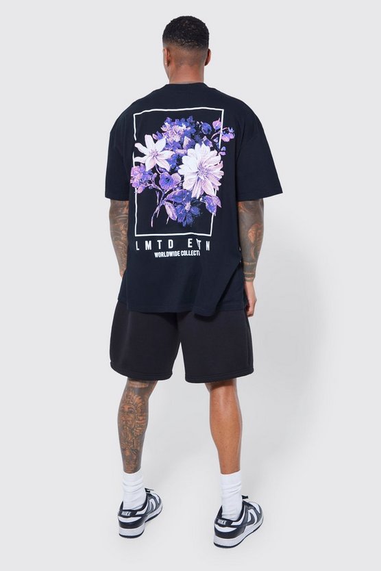 Oversize T-Shirt mit floralem Print