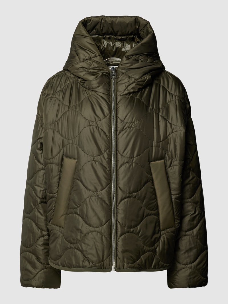 Jacke mit Steppnähten in olivgrün