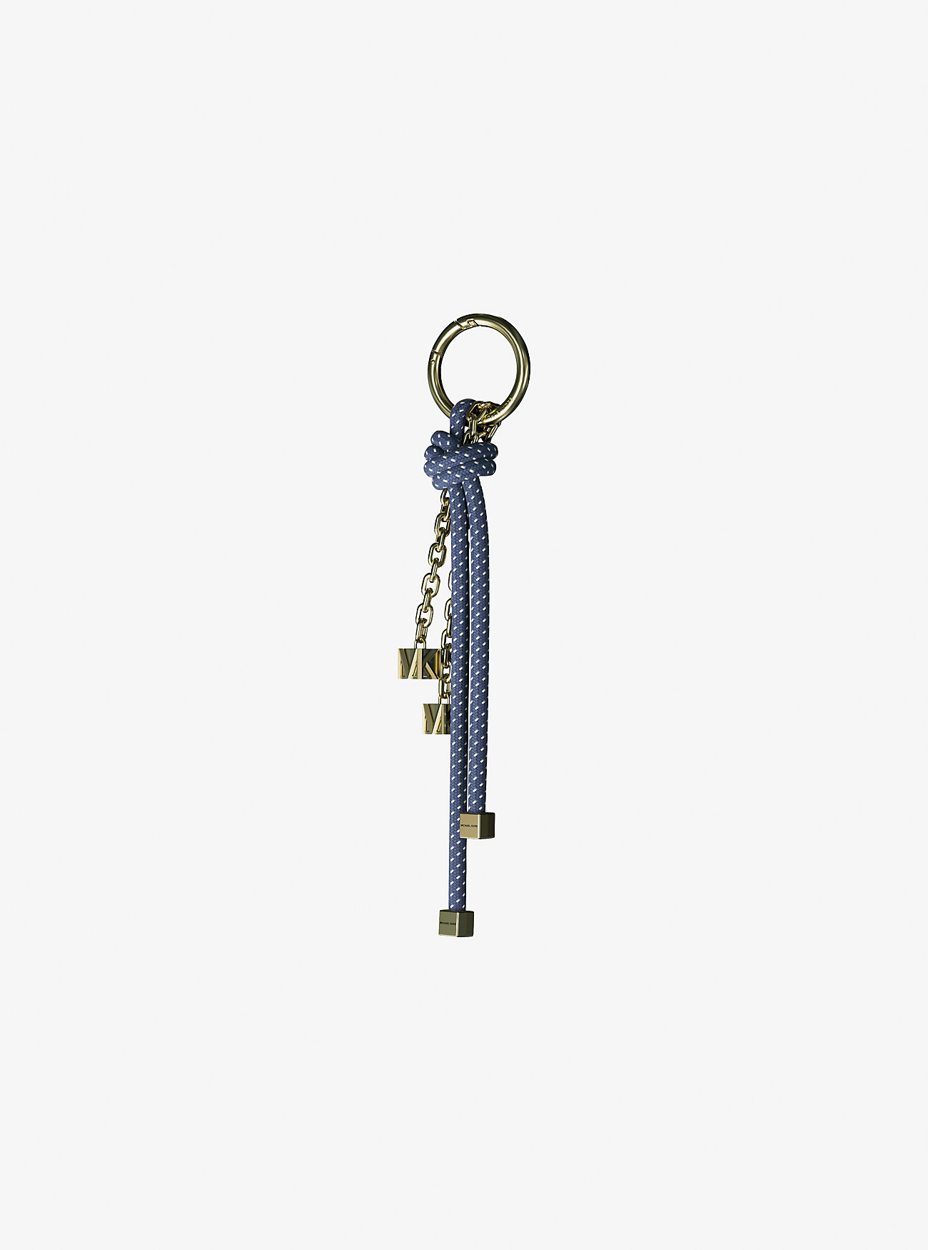 Gold-Tone and Speckled Cord Bag Charm - FRENCH BLUE