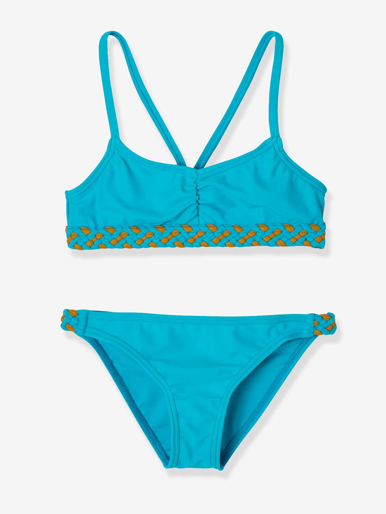 Maillot de bain 2 pièces fille turquoise fonce