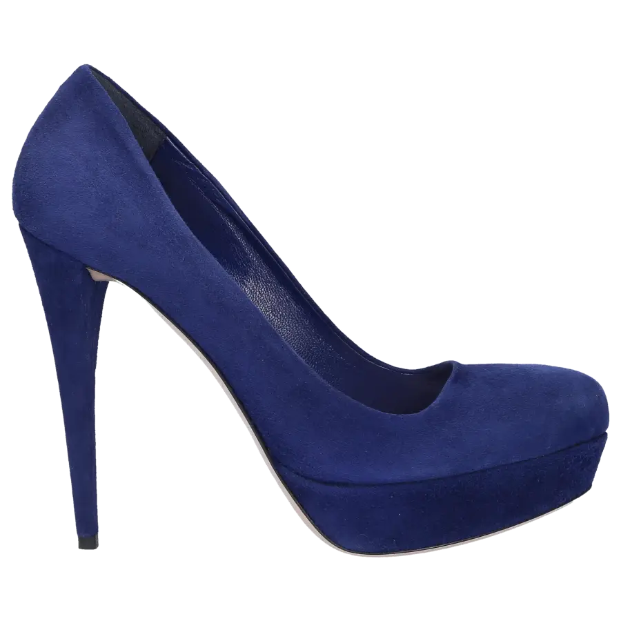 Miu Miu - Plateaupumps Veloursleder - blau