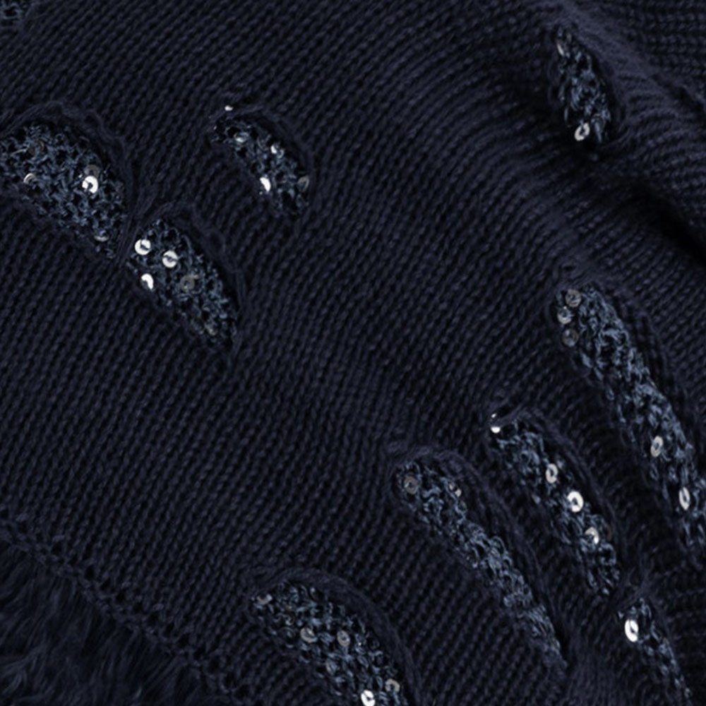 compagno Strickmütze (1-St) Gefütterte Damen Mütze Wintermütze Pailletten Damenmütze Beanie Haube
