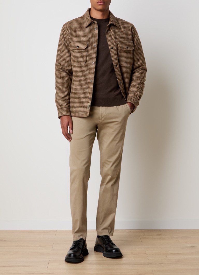 Vrchní košile Woolrich Alaskan z vlněné směsi s péřovou výplní a vzorem pied-de-poule
