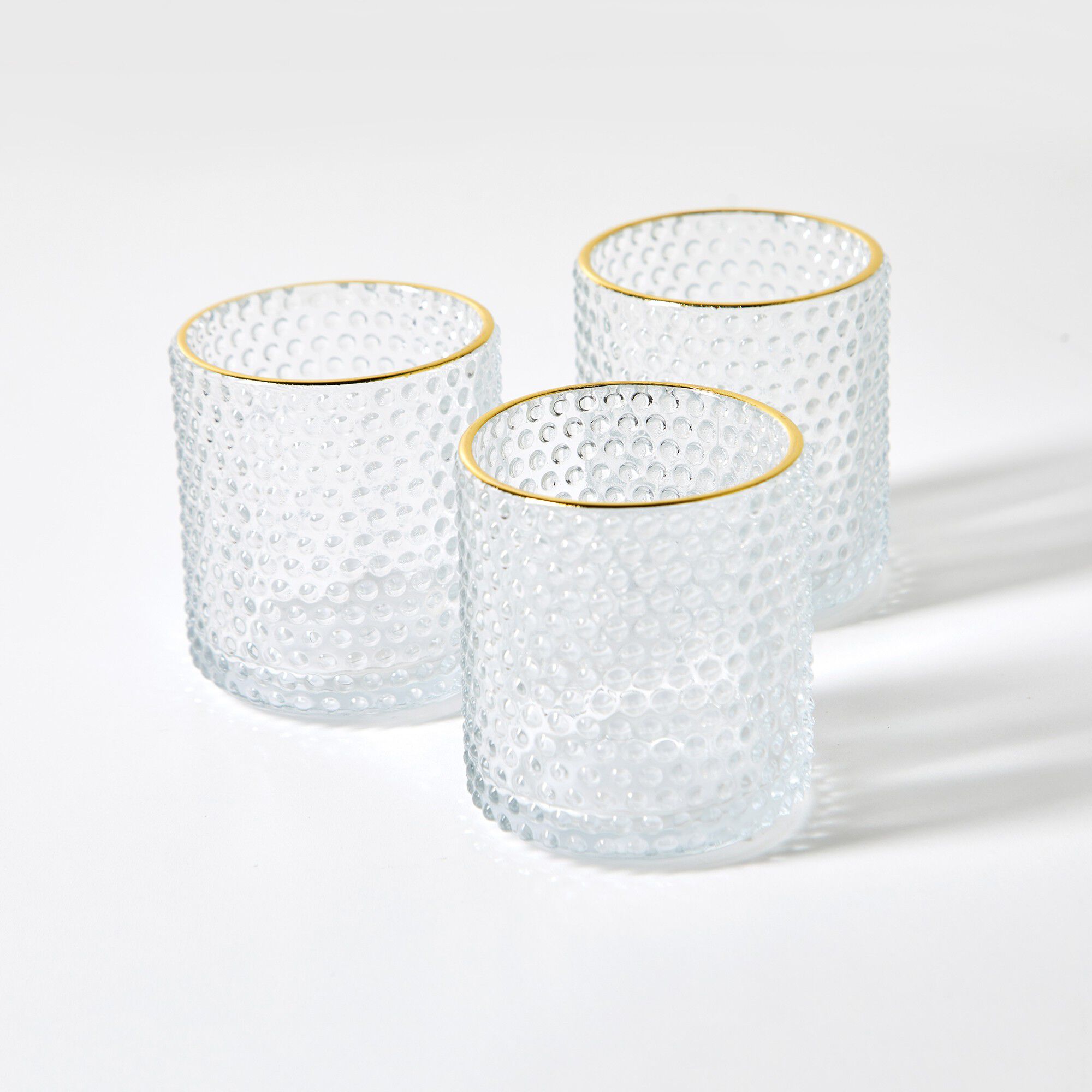 Photophore verre liseré doré