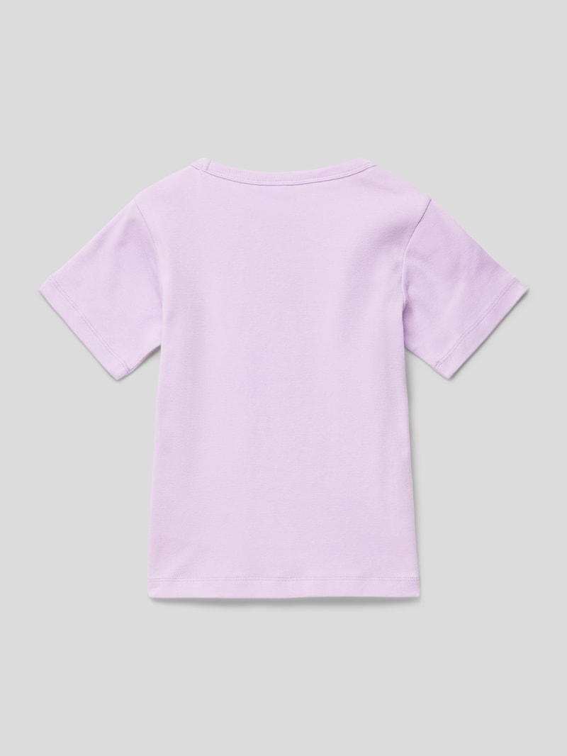 T-Shirt mit Label-Print in flieder