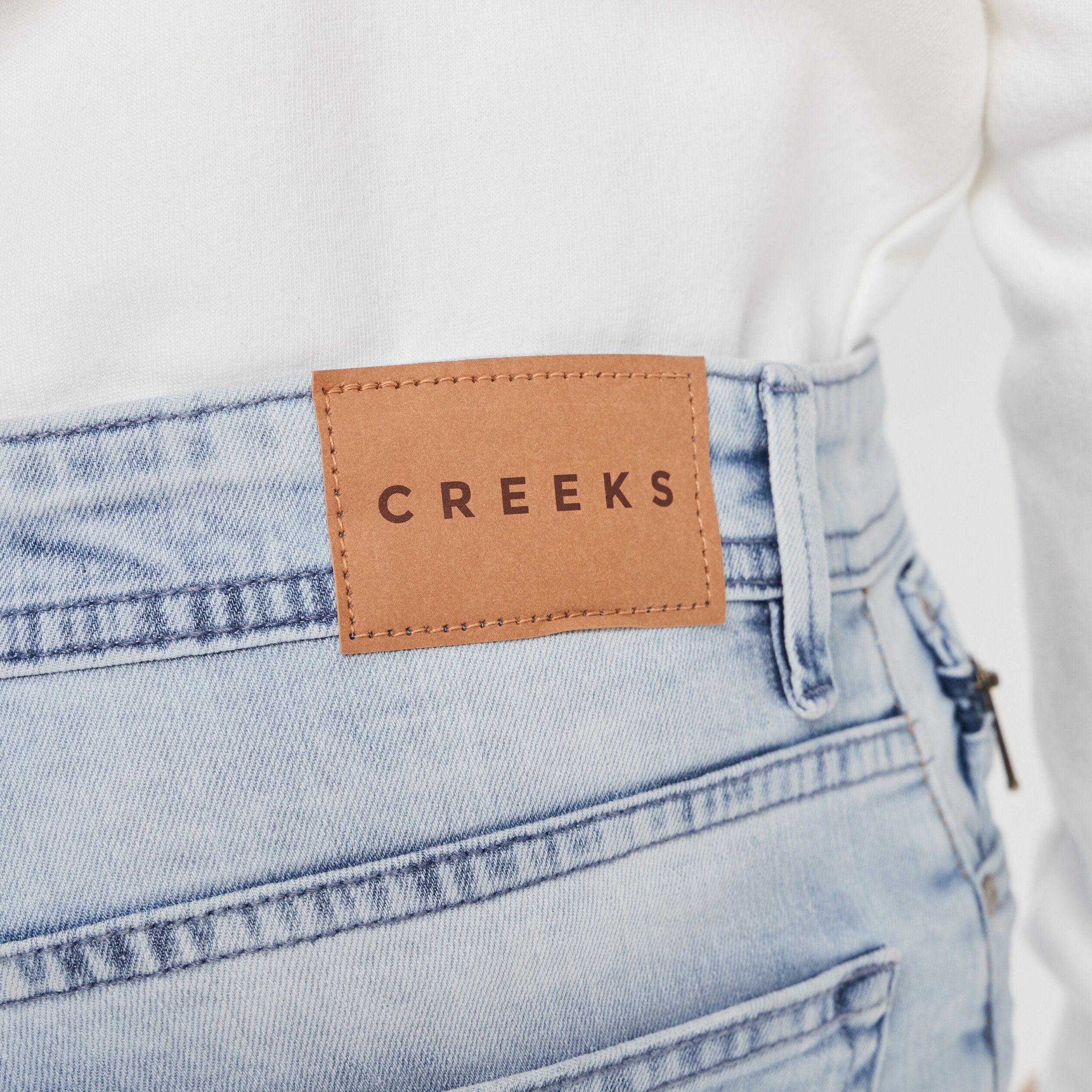 Jeans regular stretch Creeks denim bleach homme | La Halle