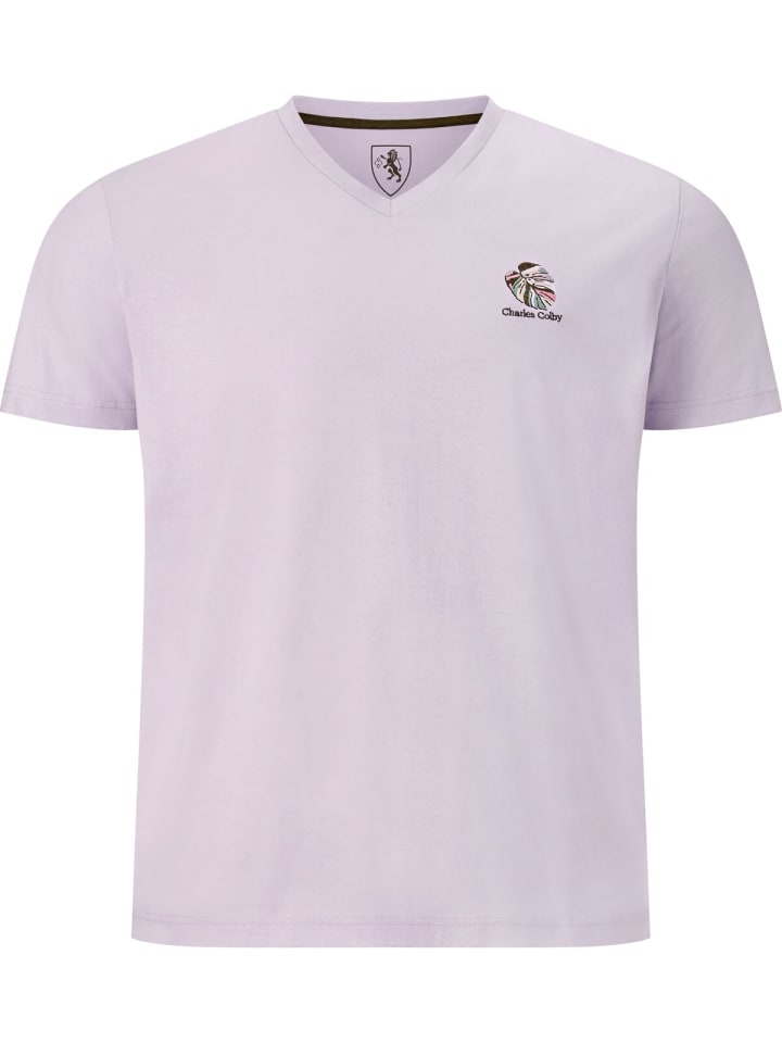 Charles Colby Doppelpack T-Shirt EARL RHODIN in helllila grün günstig kaufen