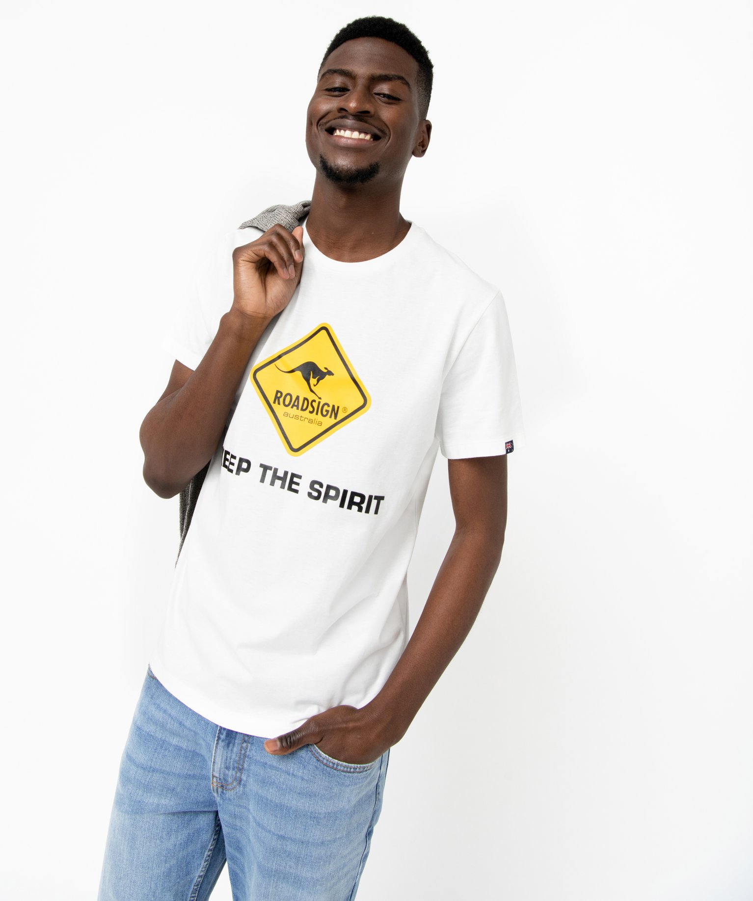 Tee-shirt à manches courtes imprimé homme - Roadsign blanc | GEMO
