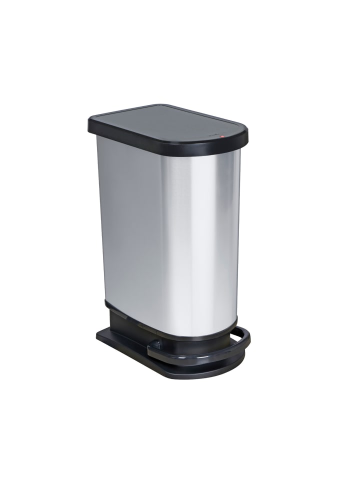 Rotho Paso Mülleimer 50l mit Deckel, Kunststoff (PP) in Silber metallic günstig kaufen onesize