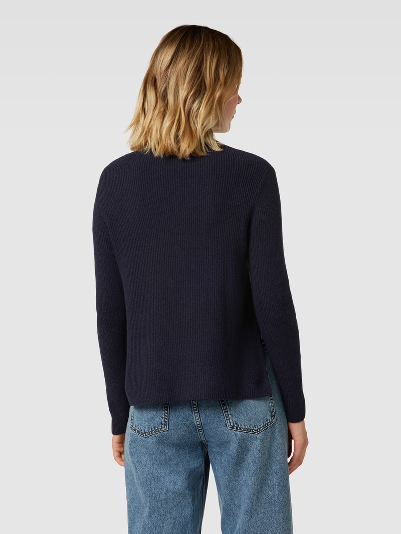 Strickpullover mit Turtleneck in marineblau