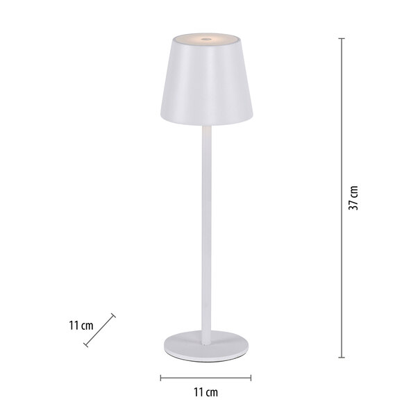 LED-Akku-Tischleuchte Buria, 2er Set, weiß