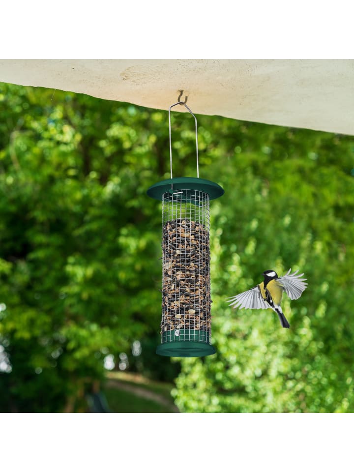 relaxdays 2 x Vogelfutterstation in Grün/ Silber - (H)31 x Ø 10 cm günstig kaufen onesize