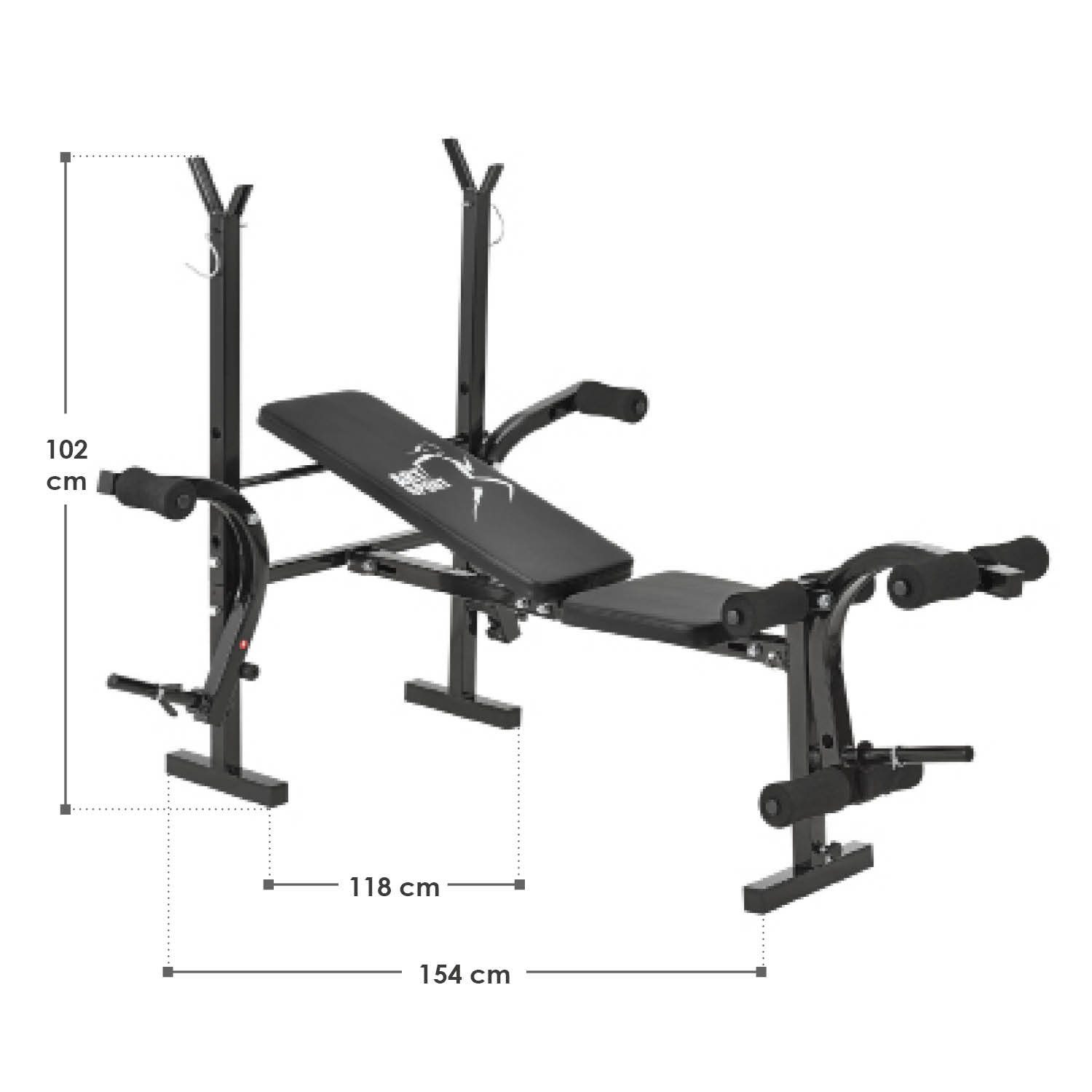 ArtSport Kraftstation ProfiGym 1000, (17-tlg., Hantelbank und Hantelset), Kurzhantel, Langhantel und Curlhantel
