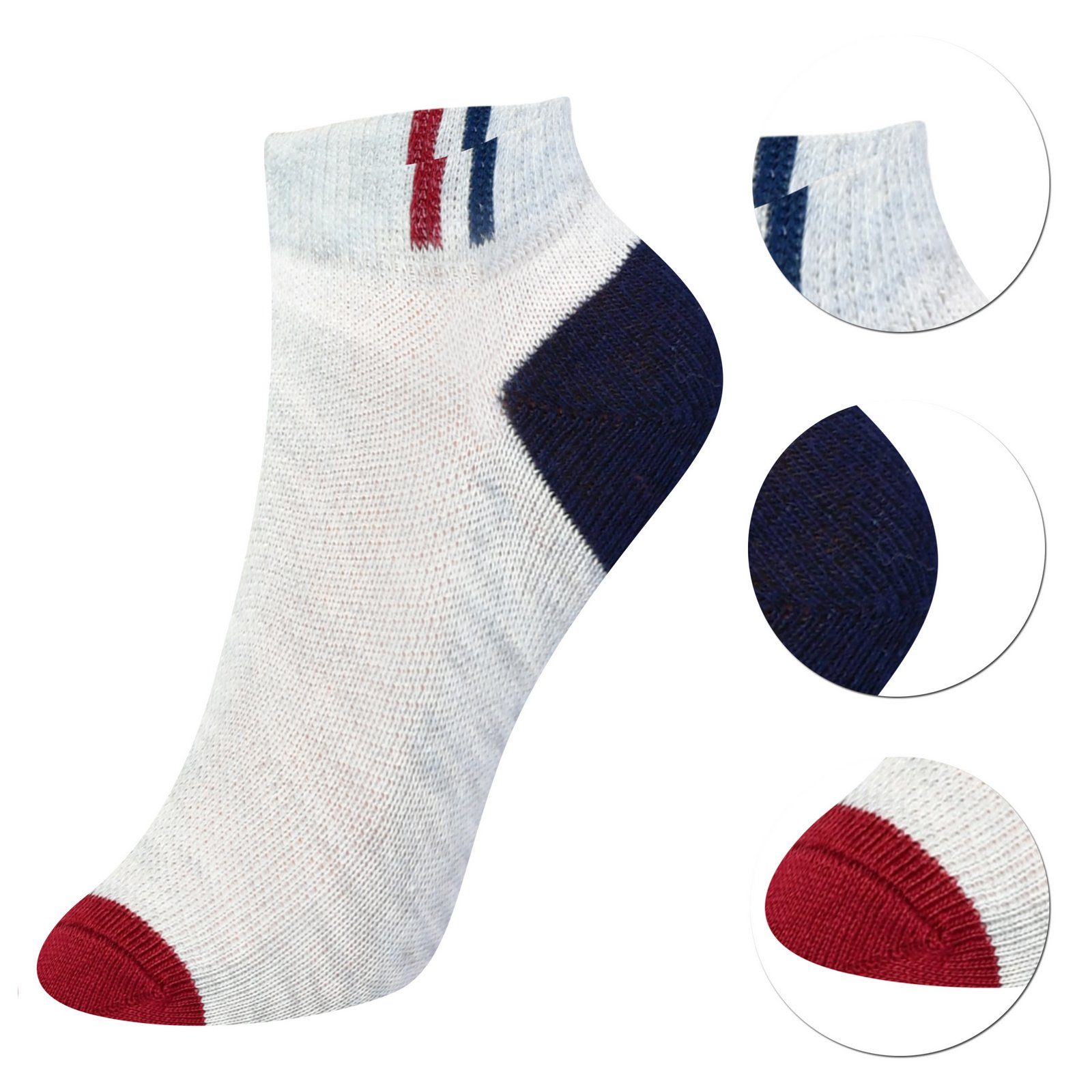 LOREZA Kurzsocken 12 Paar Jungen Mädchen Sneakersocken Uni Socken Kindersocken 21-36 (Paar, 12-Paar) 12-Paar