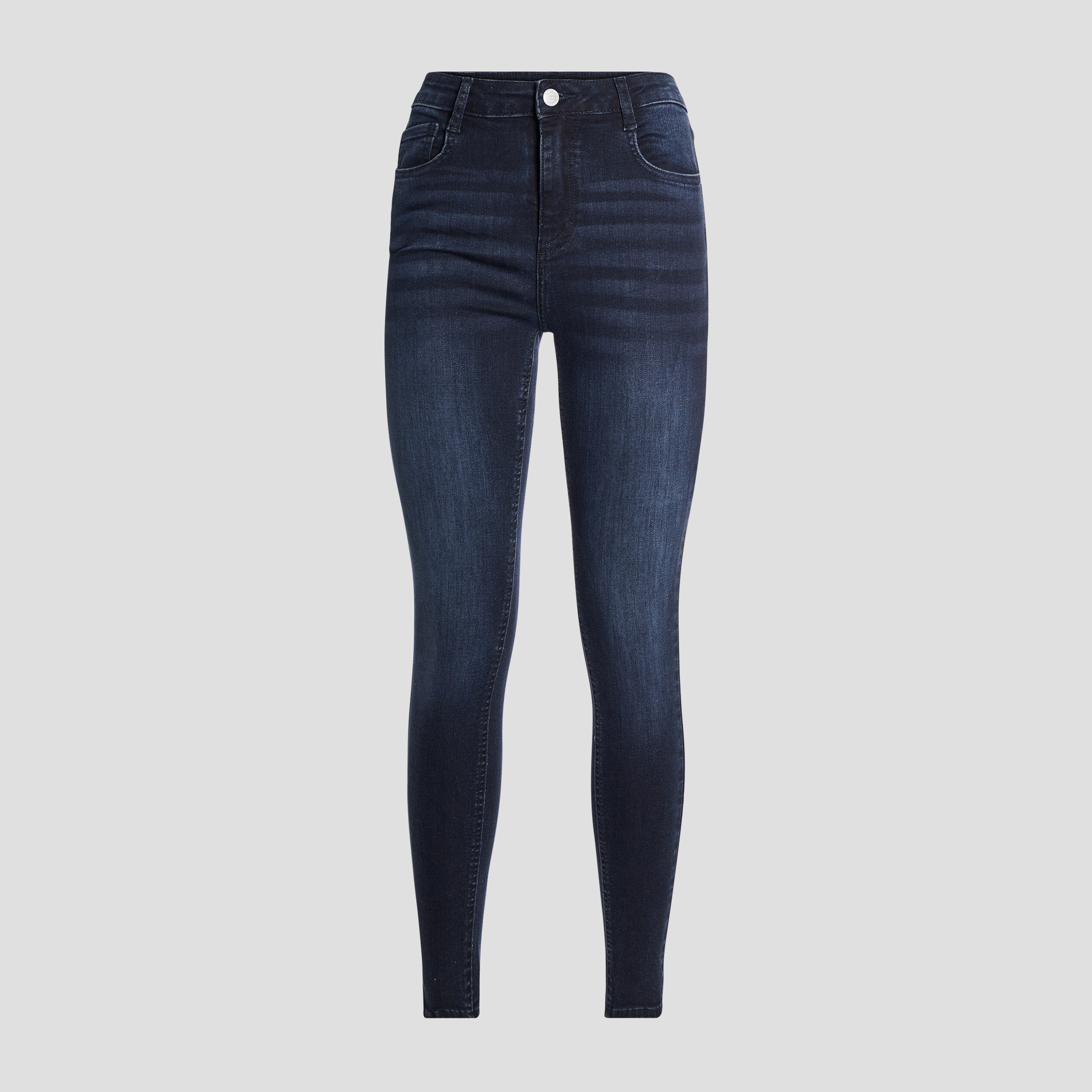 Jeans skinny taille haute denim blue black femme | La Halle