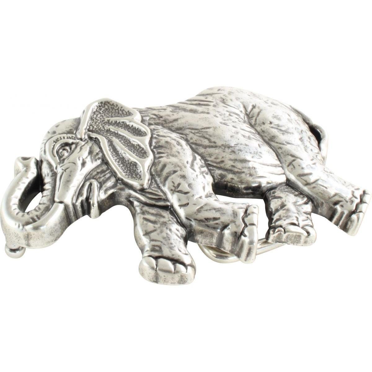BELTINGER Gürtelschnalle Asiatischer Elefant 4,0 cm - Buckle Wechselschließe Gürtelschließe 40m