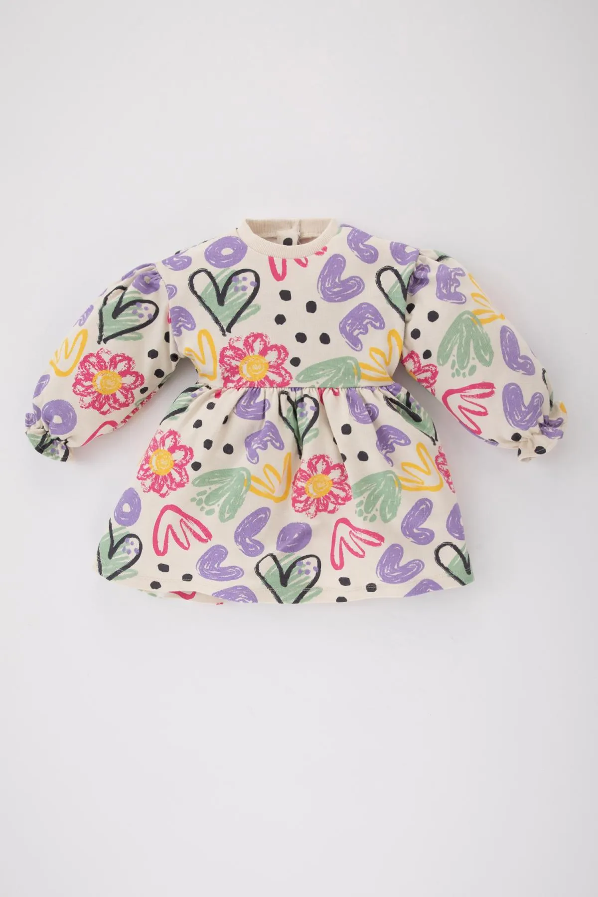 DeFacto  Langarmkleid mit Herzmuster für Babys, Mädchen, C0522a524sp