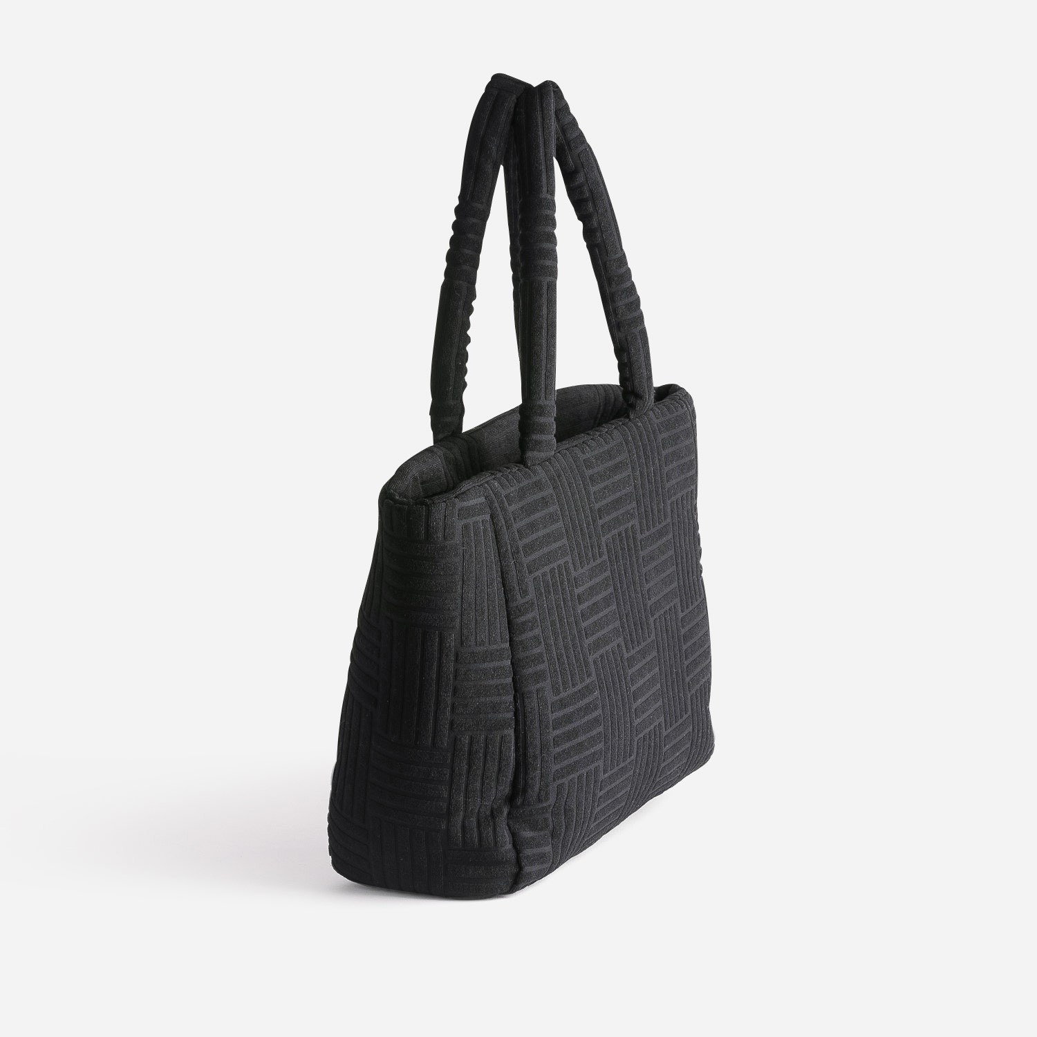Sac cabas TEXTO noir textile reliefé
