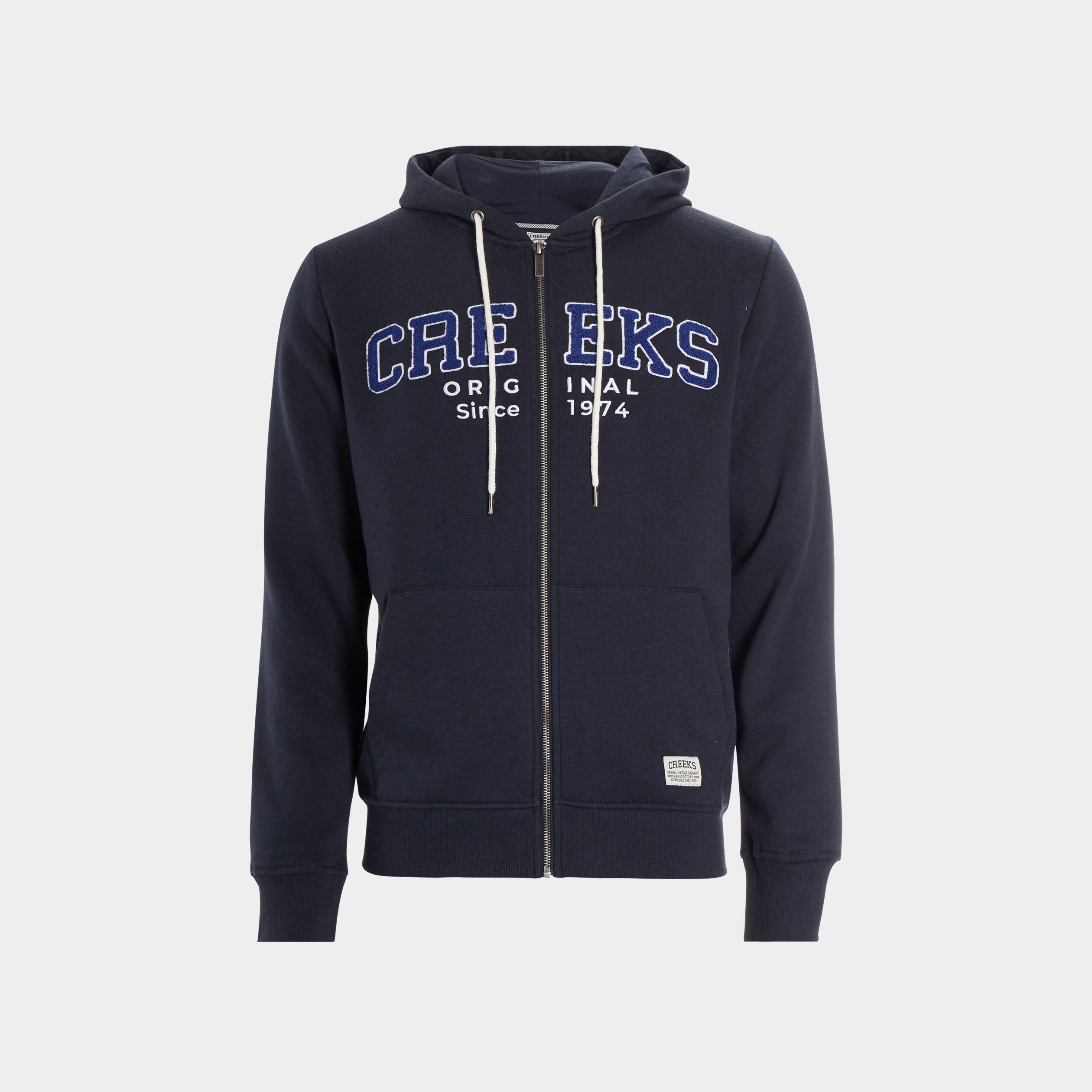 Sweat zippé à capuche Creeks bleu marine homme | La Halle
