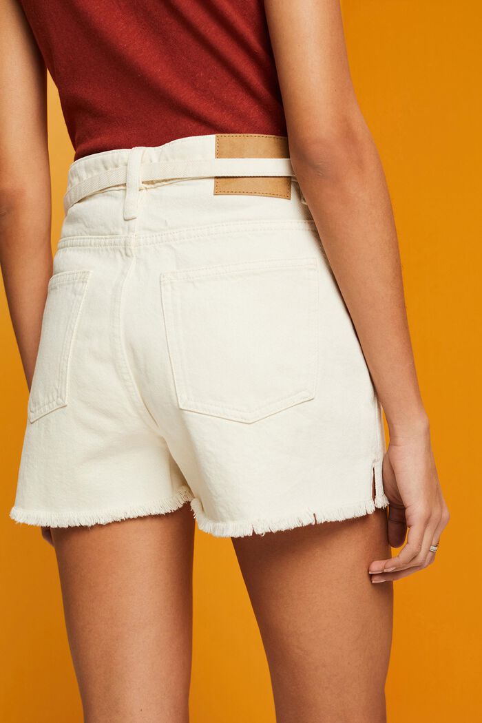 Denimshorts mit hohem Bund zum Binden