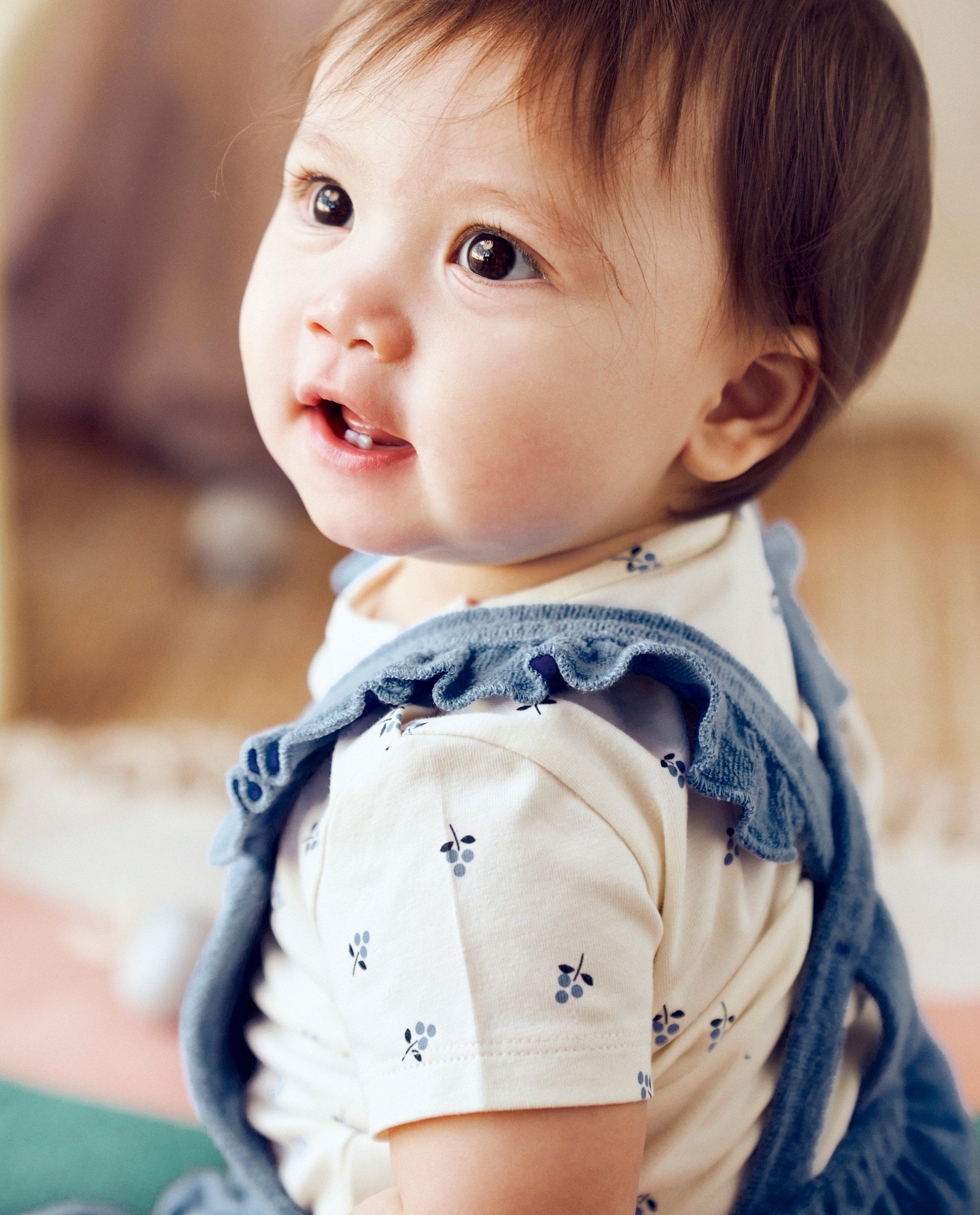 Tricou Cuddles and Smiles cu imprimeu de cireșe albastru