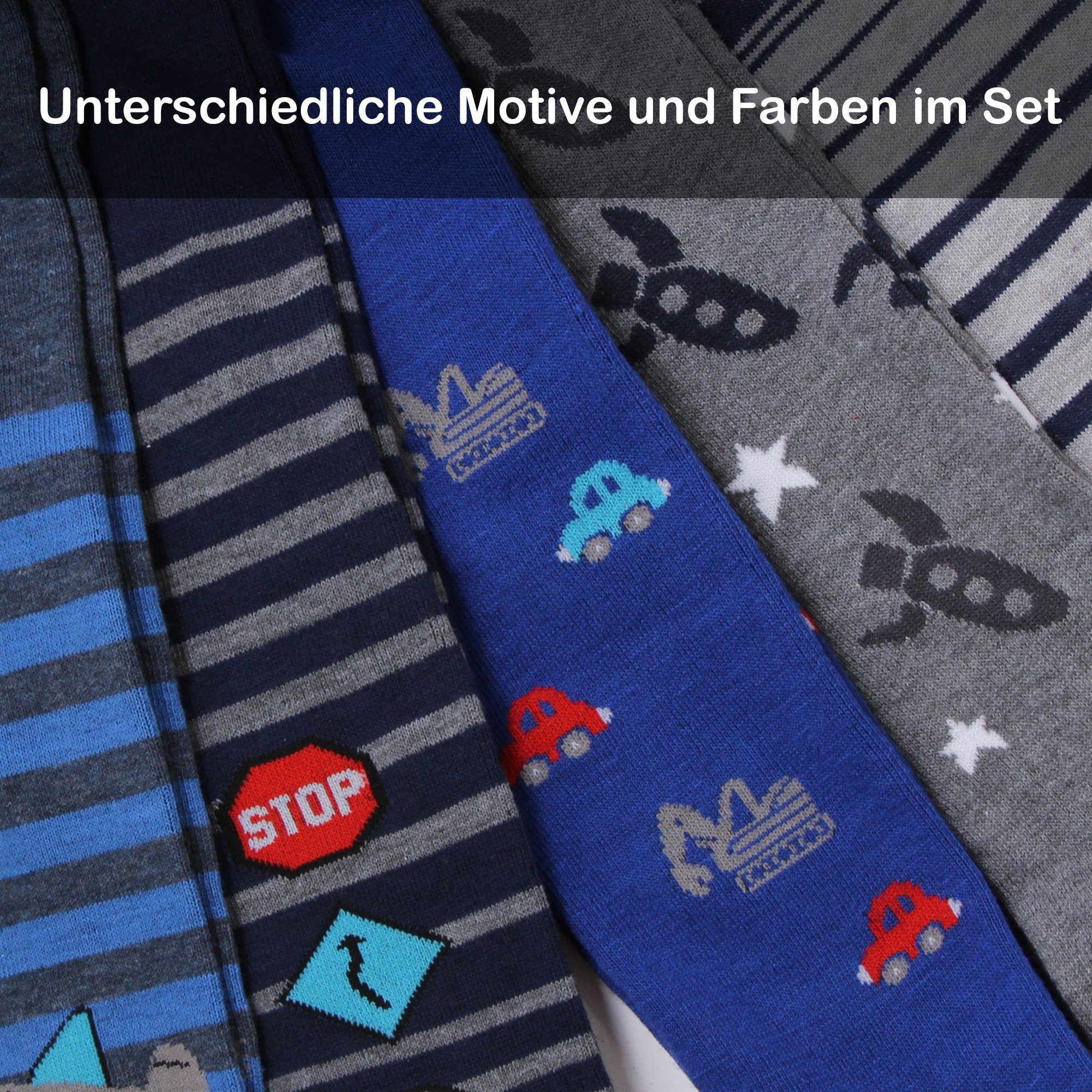 L&K-II Strickstrumpfhose 27254 (6er-Packung) aus Baumwolle mit Lego-Motiven