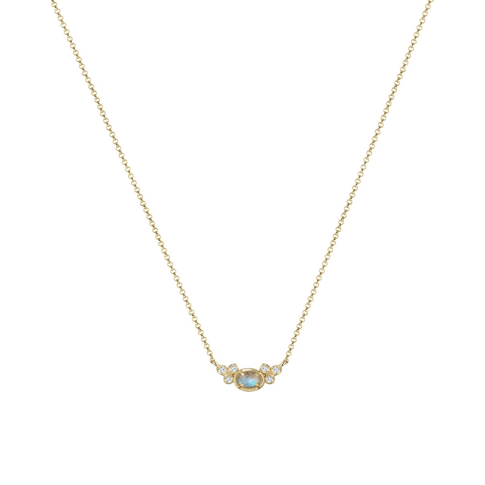 Elli Elli Collier Femme d'Héritage avec Topaze Labradite Gemstone en Argent Sterling 9 collier